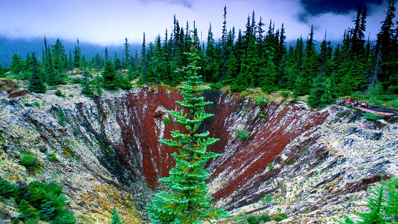 Crater from eruption 250 years ago Nisga a Tribal Lands British Columbia Canada (© Galen Rowell/Mountain Light/Alamy)(Bing Canada)