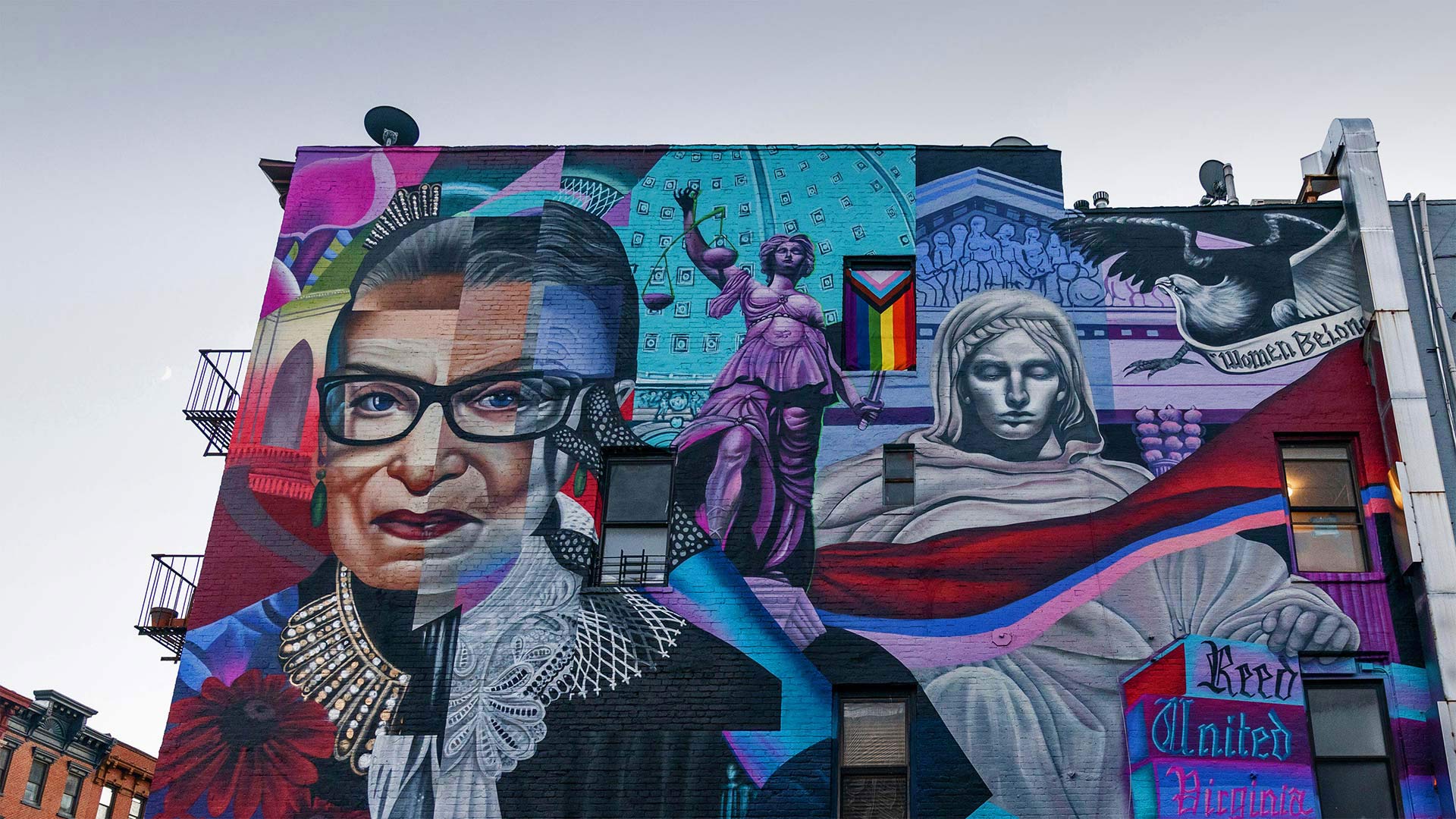 View of the Notorious RBG mural by the street artist Elle in New York City (© lev radin/Alamy)(Bing United States)
