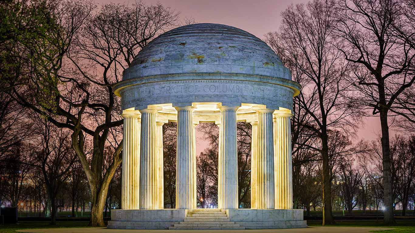 The DC War Memorial, honoring residents of Washington, DC, who fought in World War I (© Sean Pavone/Alamy)(Bing United States)
