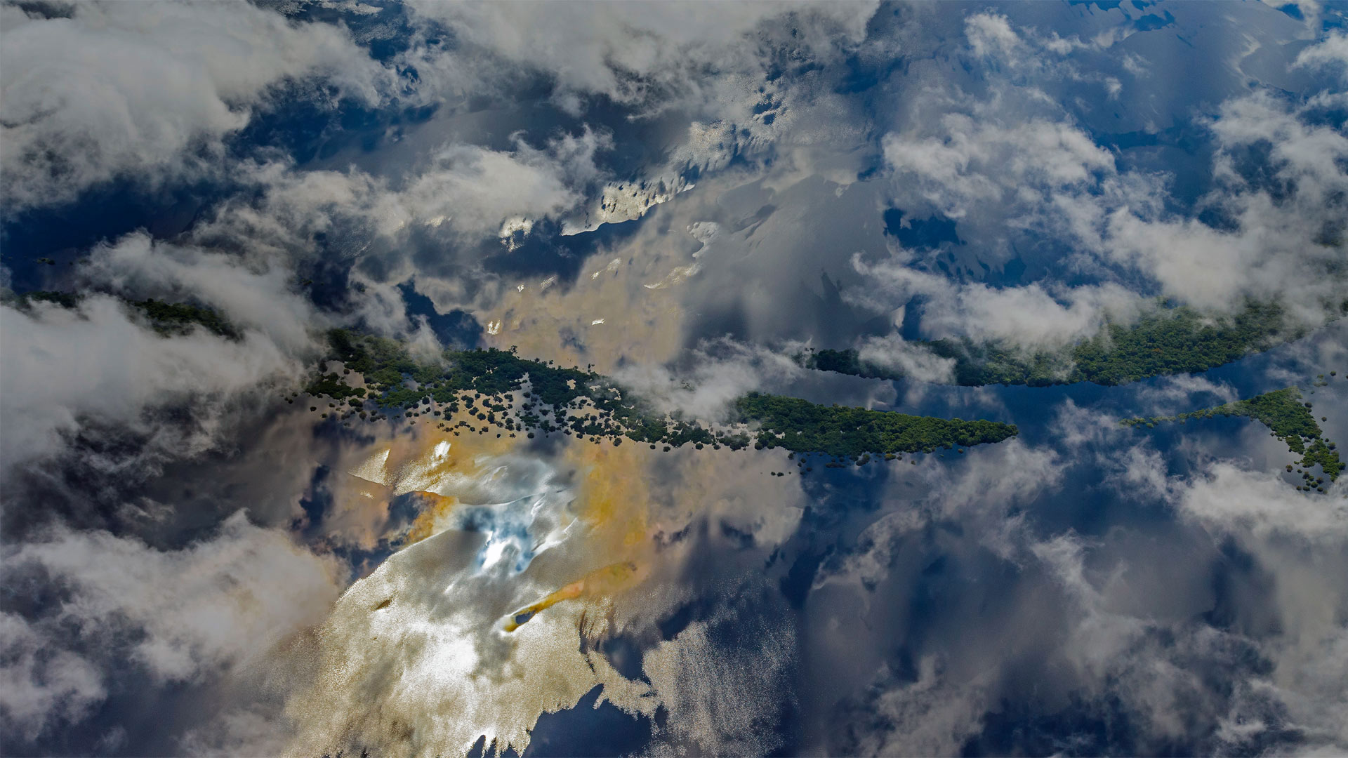 马瑙斯附近的亚马逊河流域鸟瞰图，巴西 (© Art Wolfe/Danita Delimont)(Bing China)