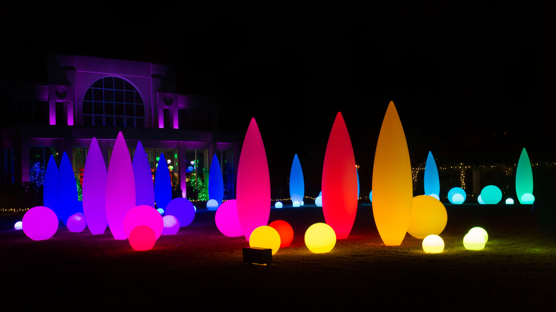 Holiday lights in the Atlanta Botanical Garden in Georgia (© Natalia Kuzmina/Alamy)(Bing Canada)