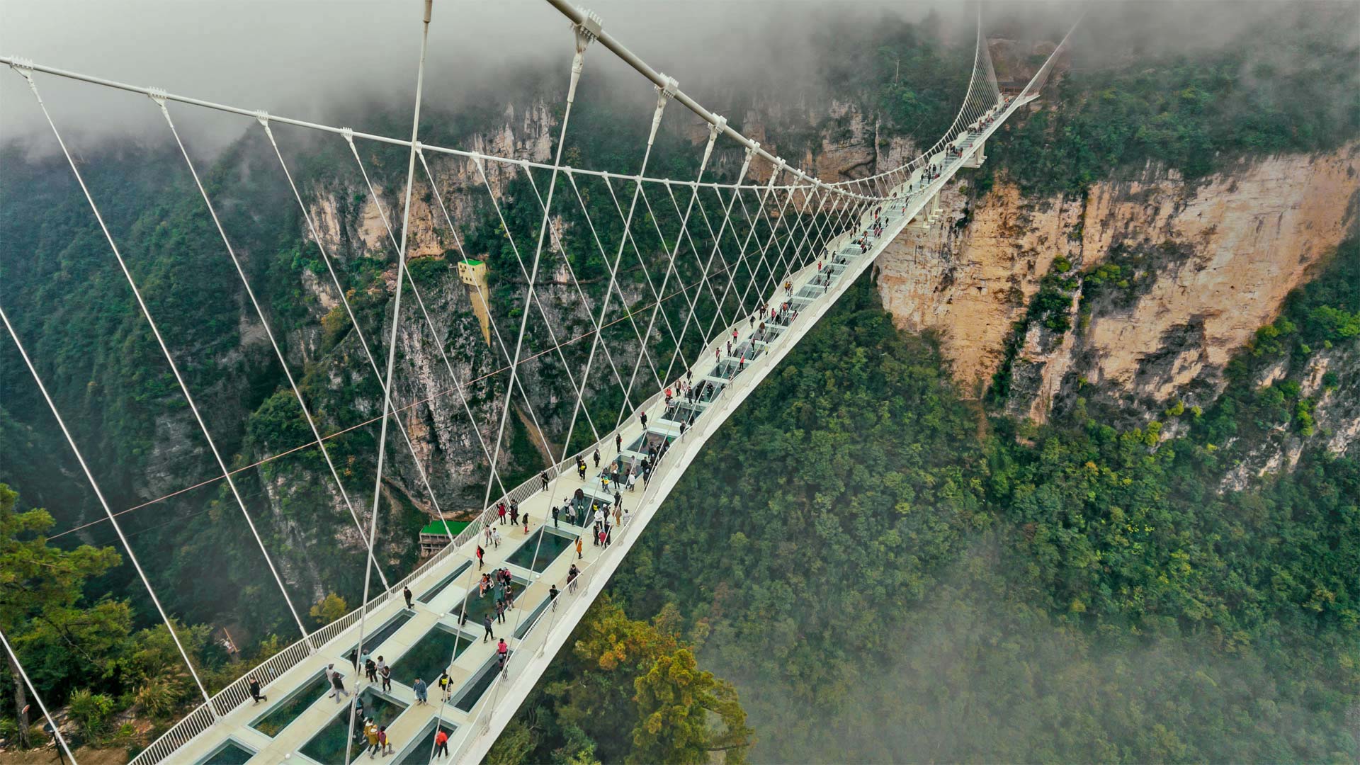 Glass bridge of Zhangjiajie, Hunan, China (© MediaProduction/Getty Images)(Bing United Kingdom)