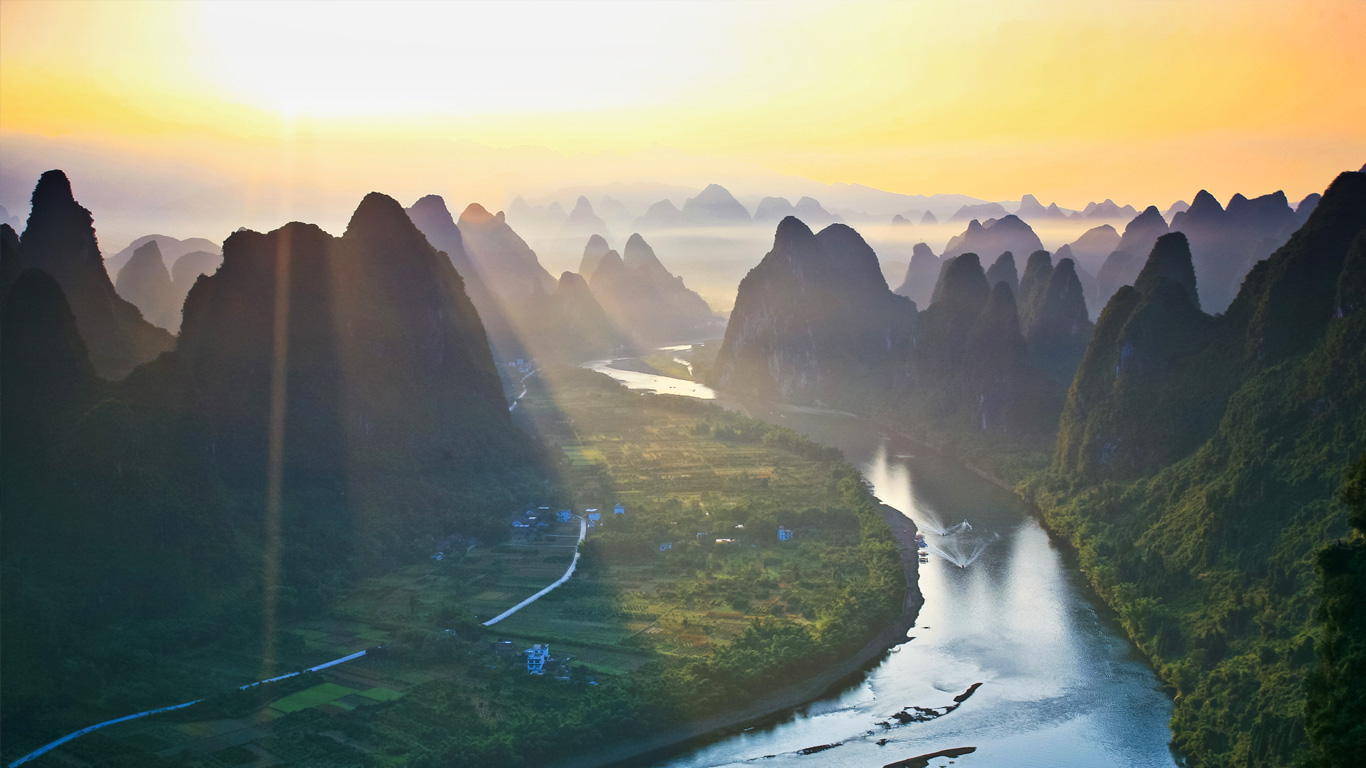 漓江风光 (© Sino Images/Getty Images)(Bing China)