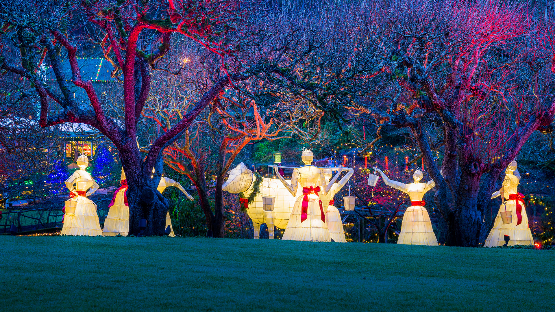 The 12 Days of Christmas display at Butchart Gardens, Vancouver, B.C. (© Michael Wheatley/Alamy Stock Photo)(Bing Canada)