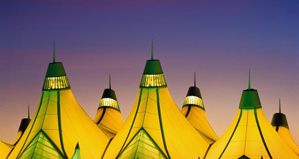 Terminal building roof, Denver International Airport, Denver, Colorado  (© Bob Thomason/Getty Images) &copy; (Bing United States)