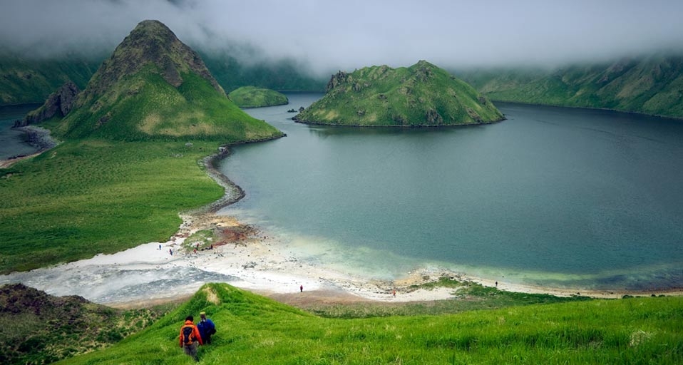 Geothermal landscape and volcanic caldera, Kuril Islands, Sakhalin Oblast, Russia -- SIME / eStock Photo &copy; (Bing Canada)