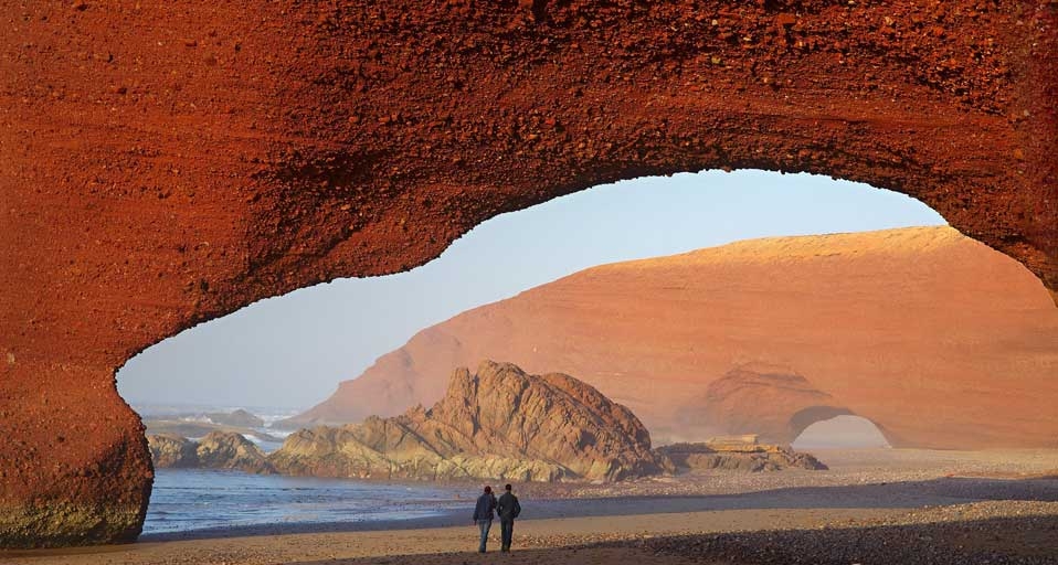 Red rock arch at Legzira beach near Sidi Ifni, Morocco -- SIME /eStock Photo &copy; (Bing Canada)