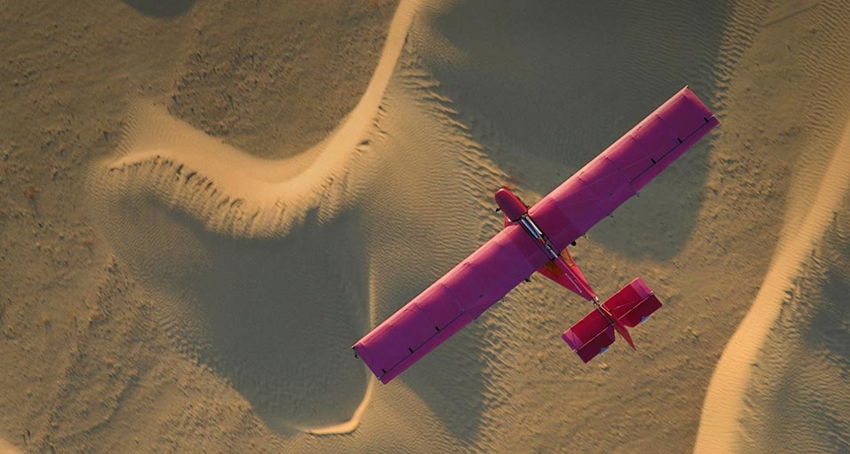 Tunisia, Ultralight flying over the desert -- Gerard Vandystadt/Tips &copy; (Bing United States)