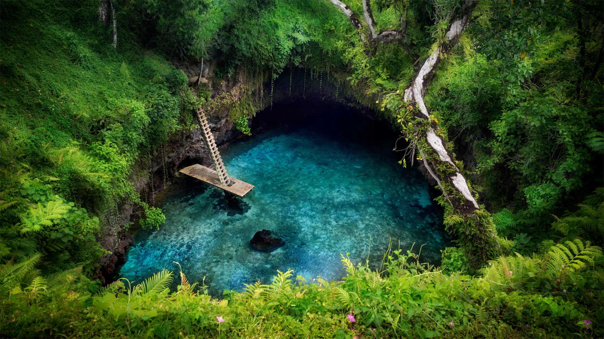 苏阿海沟，萨摩亚乌波卢岛南海岸 (© Chris McLennan/Alamy)(Bing China)