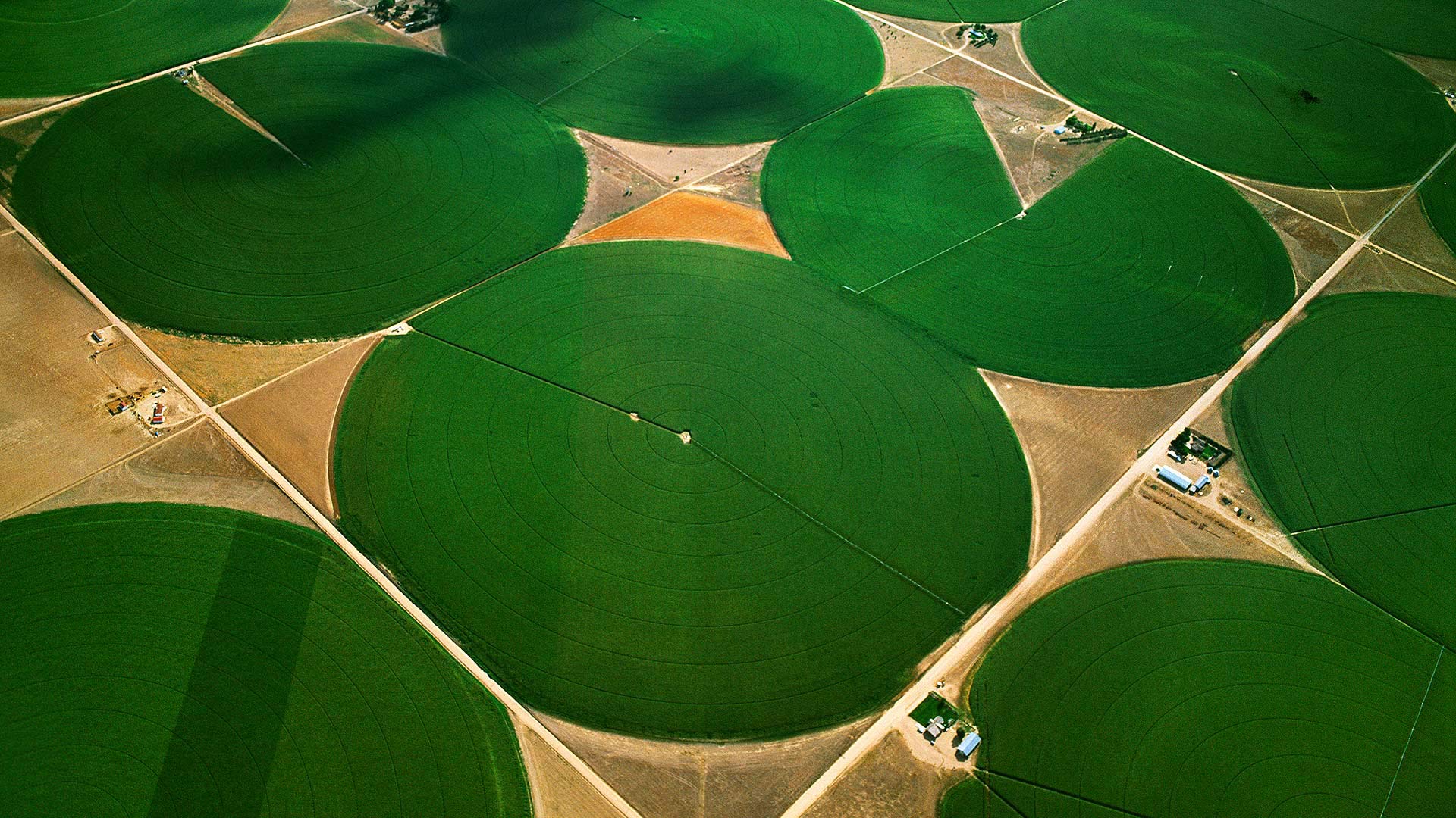 圆形农田，科罗拉多州摩根县 (© Jim Wark/Getty Images)(Bing China)