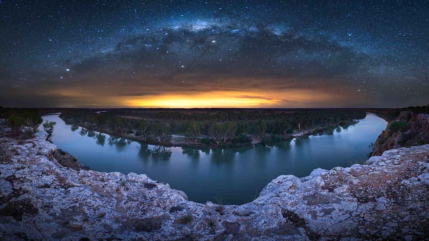 Milky Way over Murray River (© Ben Goode/Tandem Stills + Motion)(Bing Australia)