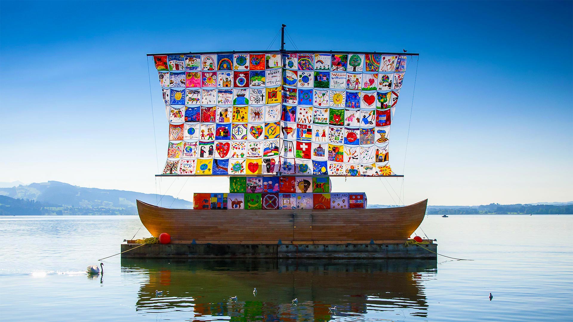 The Ship of Tolerance, an international art installation in Zug, Switzerland (© Linda Kennard/Alamy)(Bing Canada)