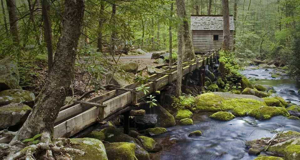 Reagan Tub Mill on Roaring Fork, Great Smoky Mountains National Park, TN --Jerry Whaley/age fotostock &copy; (Bing United States)