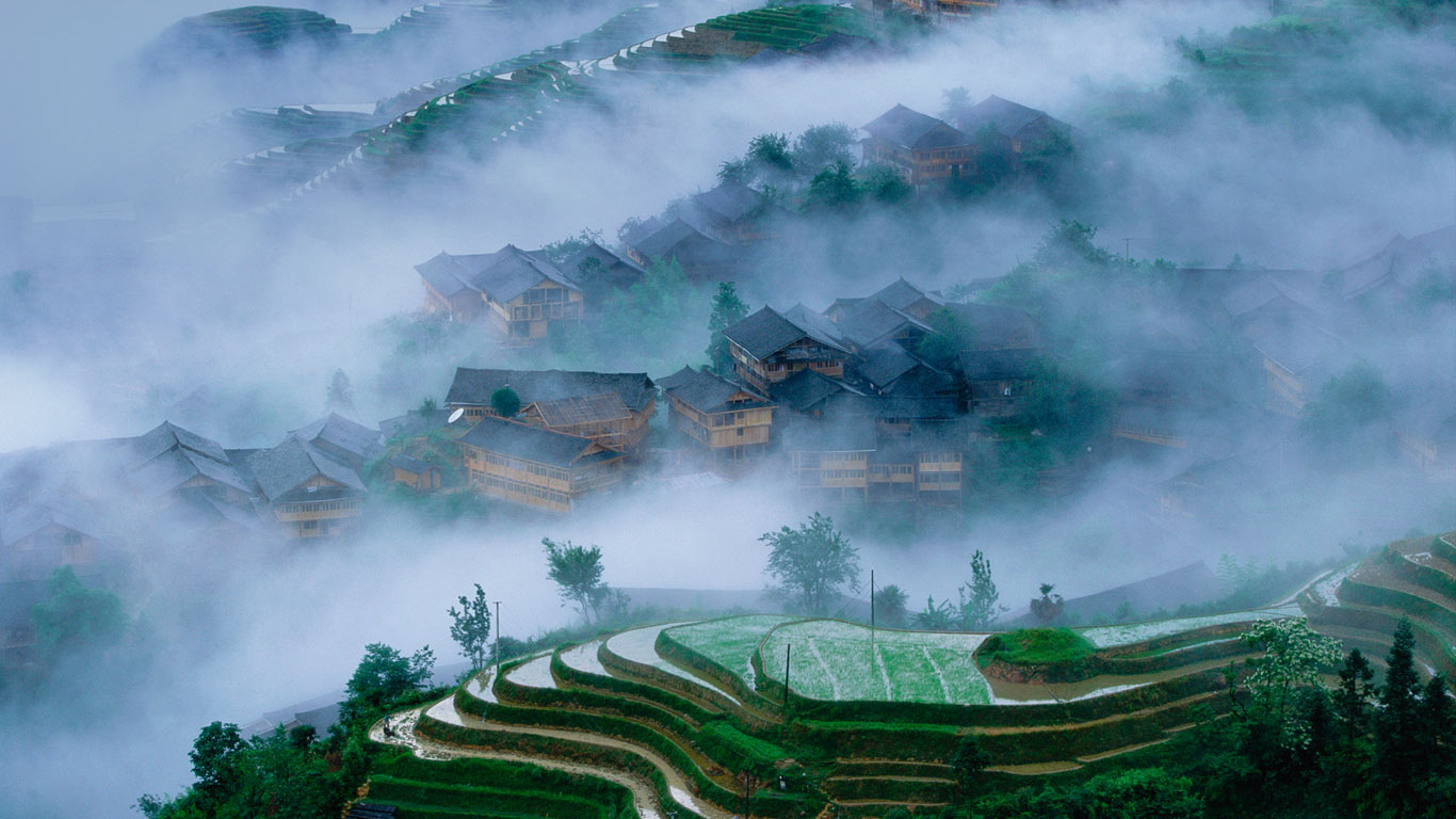 广西龙胜梯田 (© Redlink/Corbis)(Bing China)