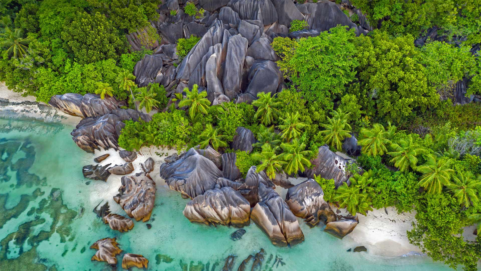 拉迪格岛德阿让海滩上的岩石，塞舌尔 (© Roland Gerth/eStock Photo)(Bing China)