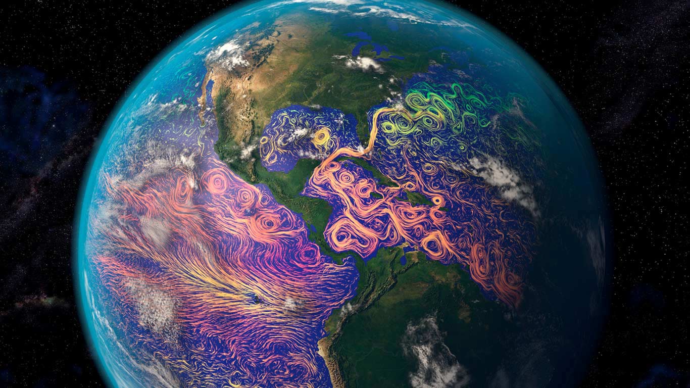 卫星图像展现出的美洲海洋流 (© Karsten Schneider/Science Photo Library)(Bing China)