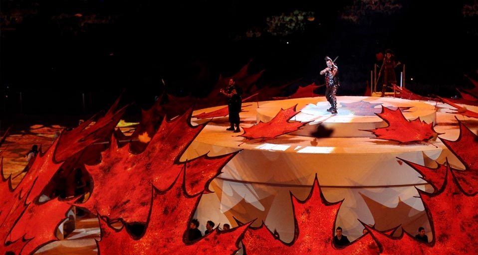 Performers entertain during the Opening Ceremony of the 2010 Vancouver Winter Olympics Vancouver, Canada -- Streeter Lecka/Getty Images &copy; (Bing Canada)