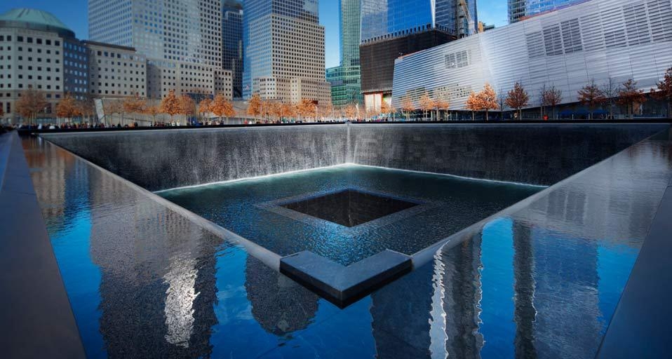 The National September 11 Memorial at the site of the World Trade Center in Lower Manhattan, New York (© Jon Hicks/Corbis) &copy; (Bing United States)