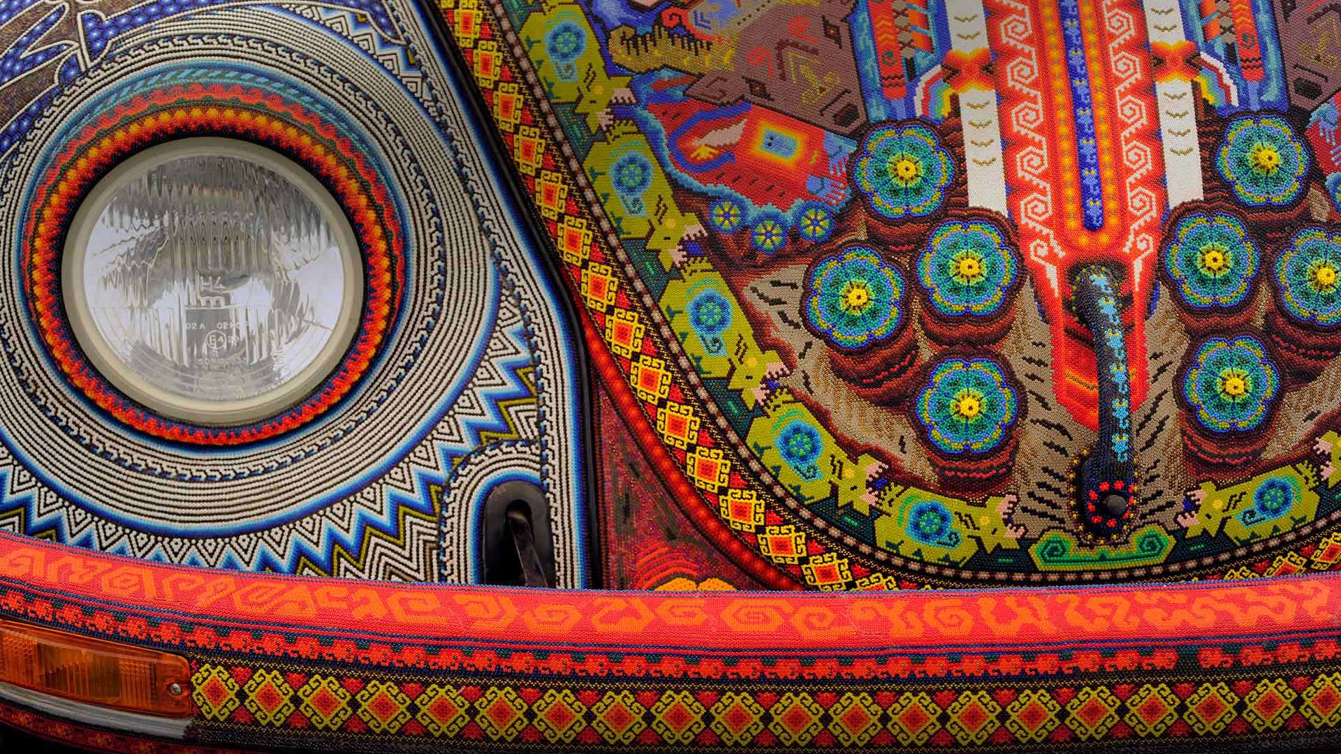 The Vochol, a Volkswagen Beetle decorated with traditional Huichol beadwork (© Helen H. Richardson/Getty Images)(Bing United States)