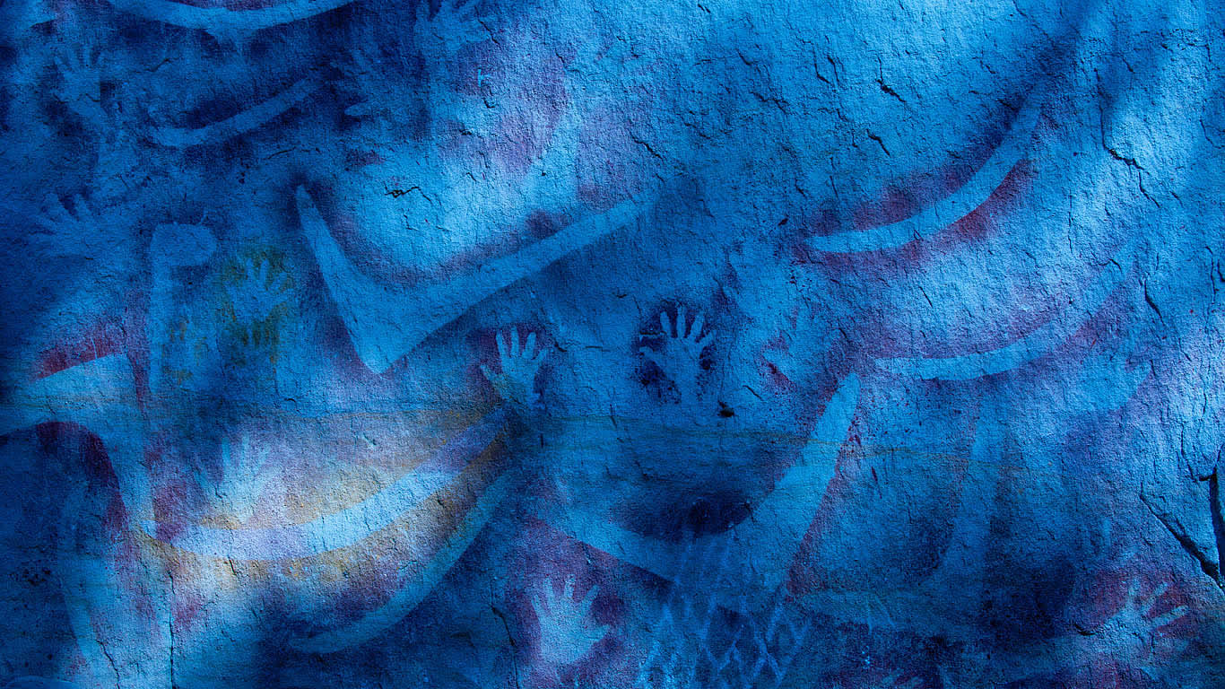 澳大利亚昆士兰州，卡纳芬国家公园，土著岩画 (© Michael Runkel/ImageBroker/Alamy)(Bing China)