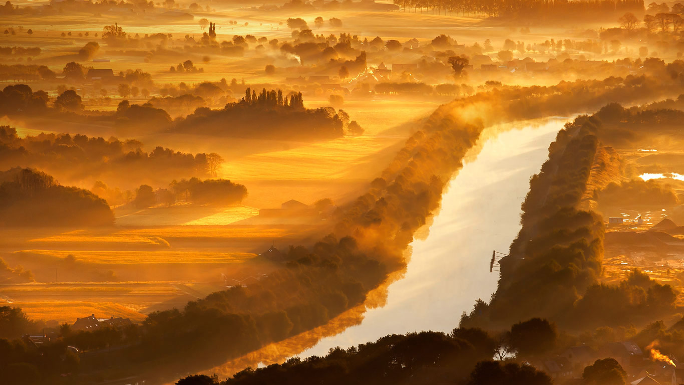 西弗兰德的Yser 河，比利时 (© Wouter Pattyn/Minden Pictures)(Bing China)