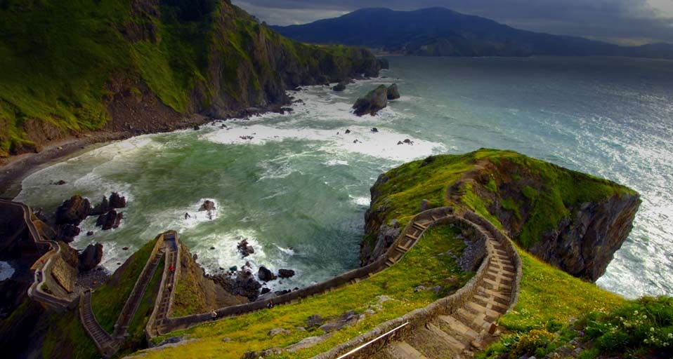 237 steps down to the ocean on the island of San Juan de Gaztelugatxe, in the Basque Country region of Spain -- I. Lizarraga/Flickr/Getty Images &copy; (Bing Canada)