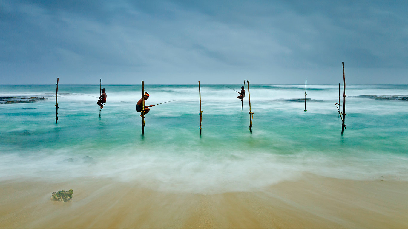 斯里兰卡，可加拉海滩的立钓人 (© Kimberley Coole/Getty Images)(Bing China)
