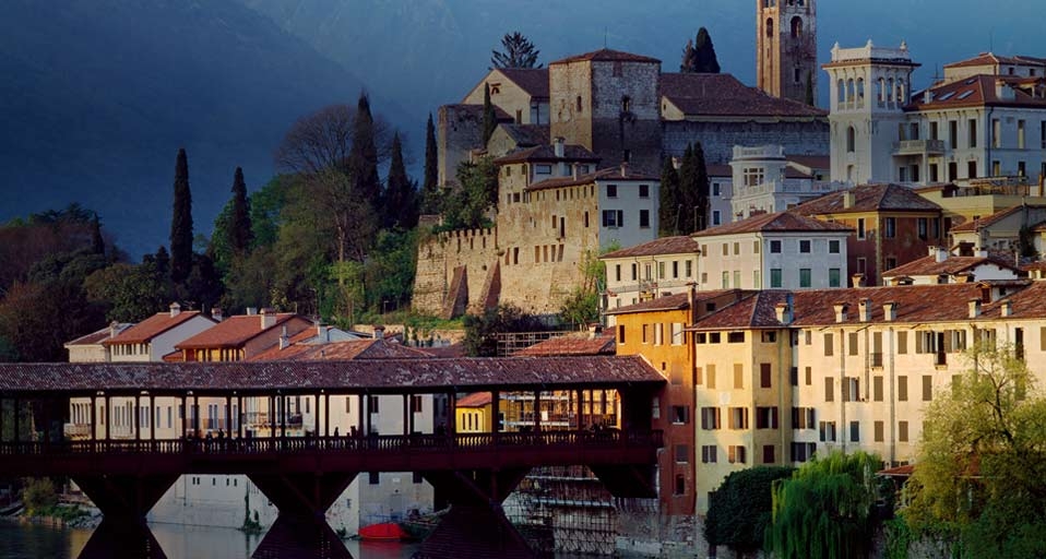 Ponte degli Alpini and the Brenta river in Bassano del Grappa, Italy -- SIME/eStock &copy; (Bing Canada)