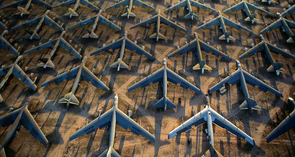 Jet aircraft on the tarmac of the Davis-Monthan Air Force Base in Tucson, Arizona, USA -- Jay Dickman/Corbis &copy; (Bing United Kingdom)