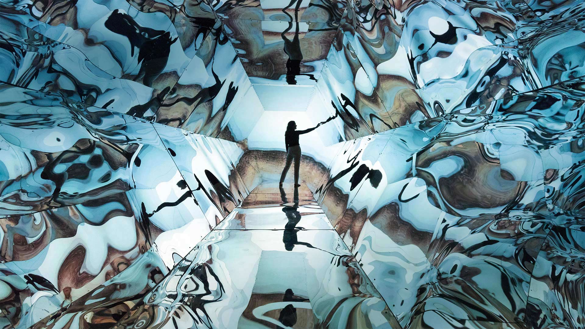 Artist Laura Buckley with her video installation 