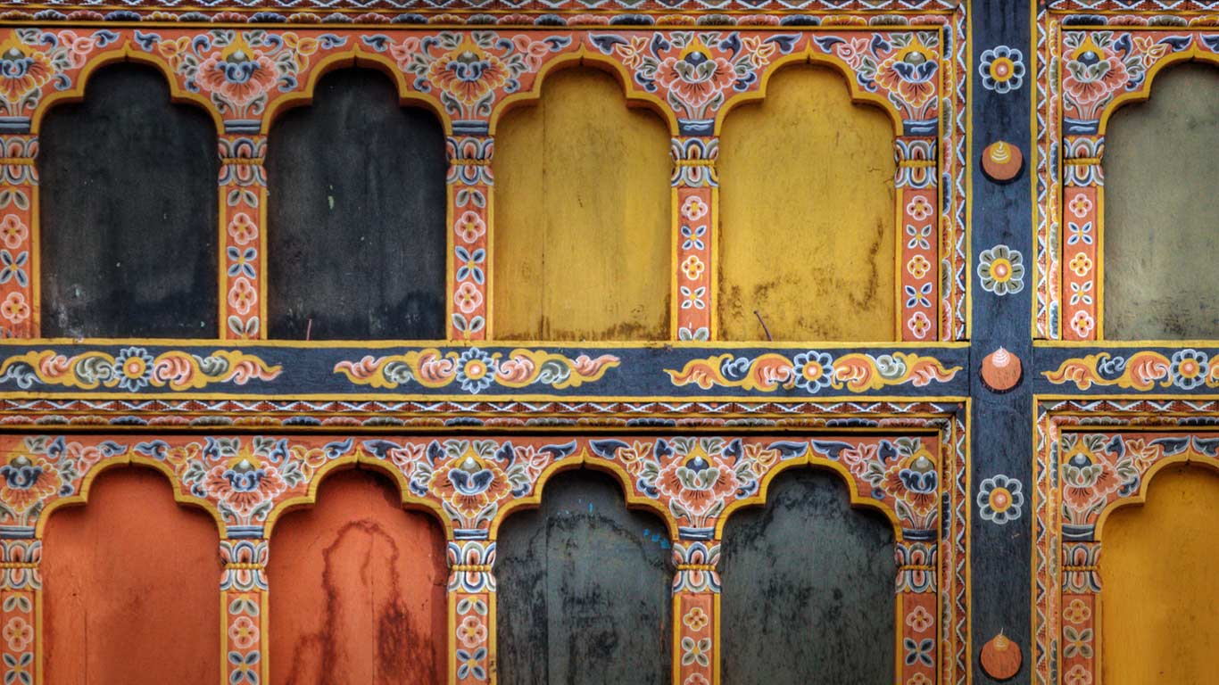 不丹帕罗宗-日蓬堡的建筑细节 (© Ocean/Corbis)(Bing China)