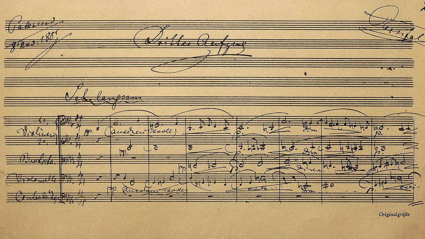 Partiturseite zur Oper Parsifal von Richard Wagner, Richard-Wagner-Museum, Bayreuth, Bayern, Deutschland (© De Agostini/A. Dagl/age fotostock)(Bing Deutschland)