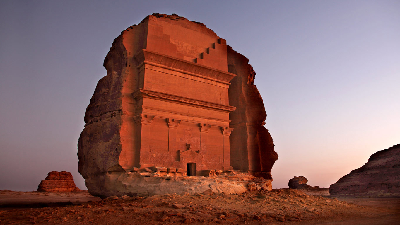 Mada’in Saleh archeological site in Saudi Arabia (© Bruno Zanzottera/Aurora Photos)(Bing Canada)