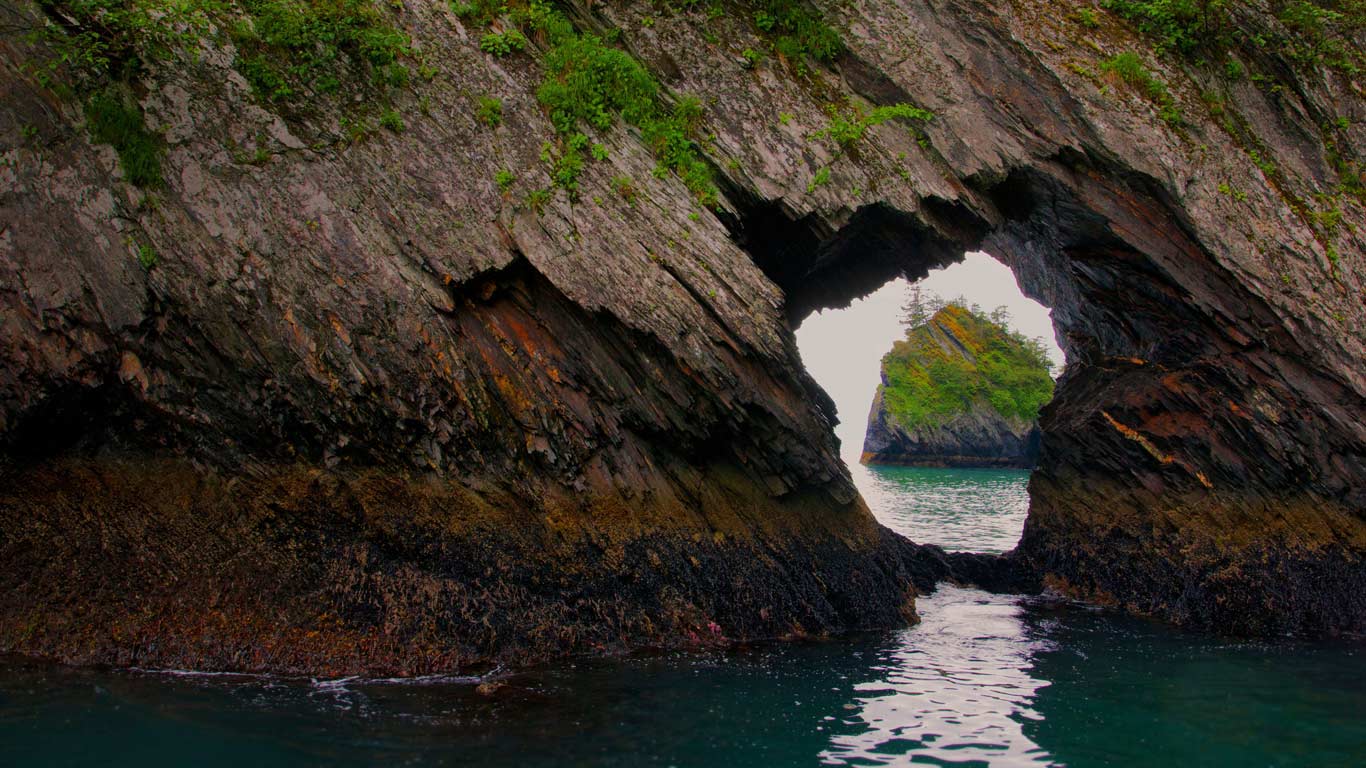 在基奈峡湾国家公园的复活湾，阿拉斯加州，美国 (© Ron Niebrugge/Alamy)(Bing China)