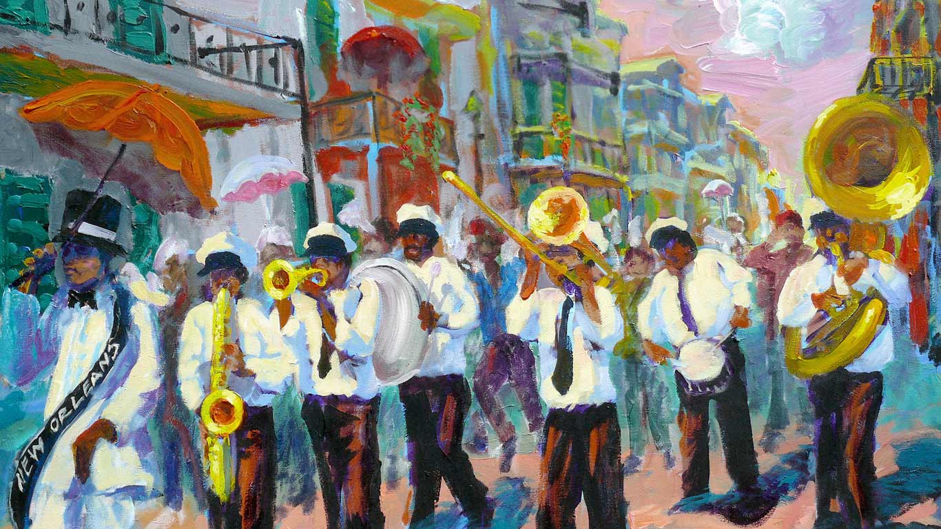 ‘New Orleans Second Line’ painting (© Bob Graham)(Bing Canada)