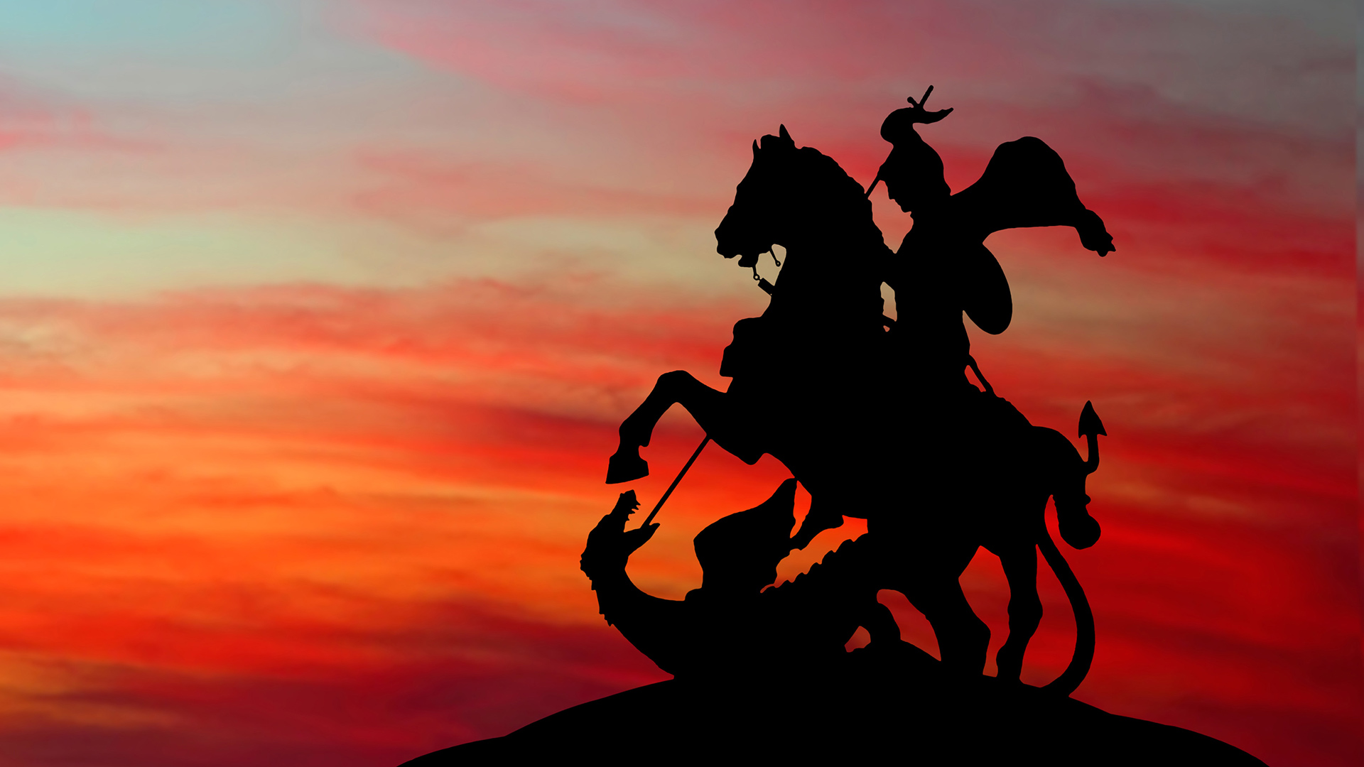 Monument to St George and the Dragon at sunset, Moscow, Russia (© Protasov AN/Shutterstock)(Bing United Kingdom)