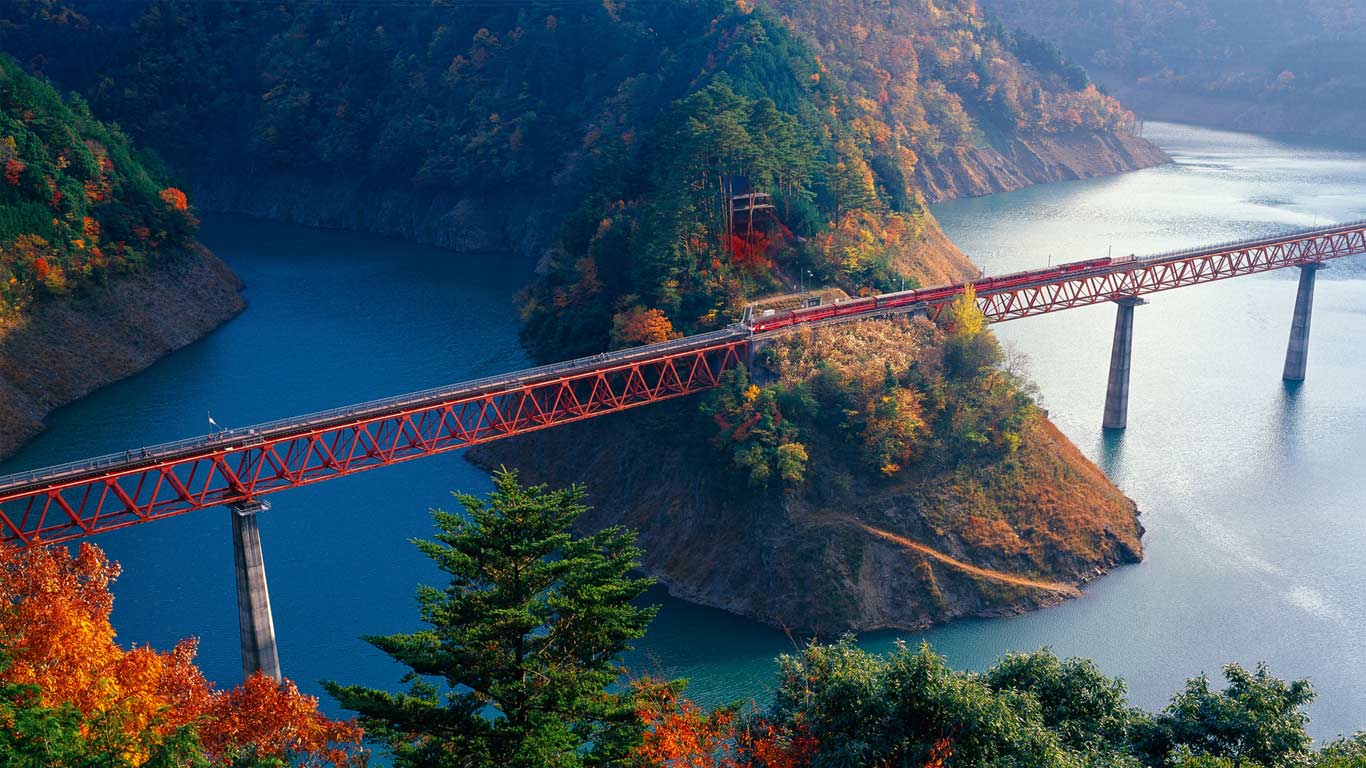 ｢奥大井湖上駅｣静岡, 大井川鉄道井川線 (© JTB MEDIA CREATION, Inc./Alamy)(Bing Japan)