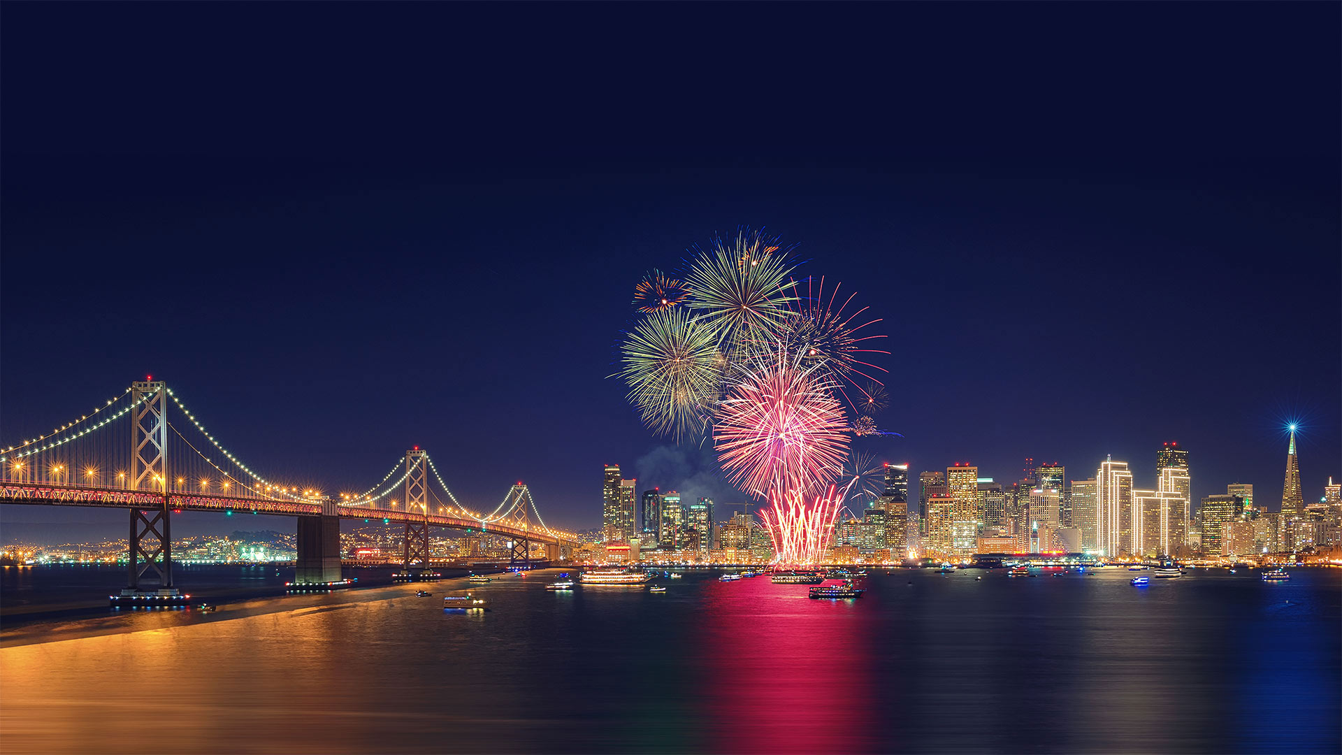 Fireworks in San Francisco, California (© tampatra/Getty Images)(Bing United States)