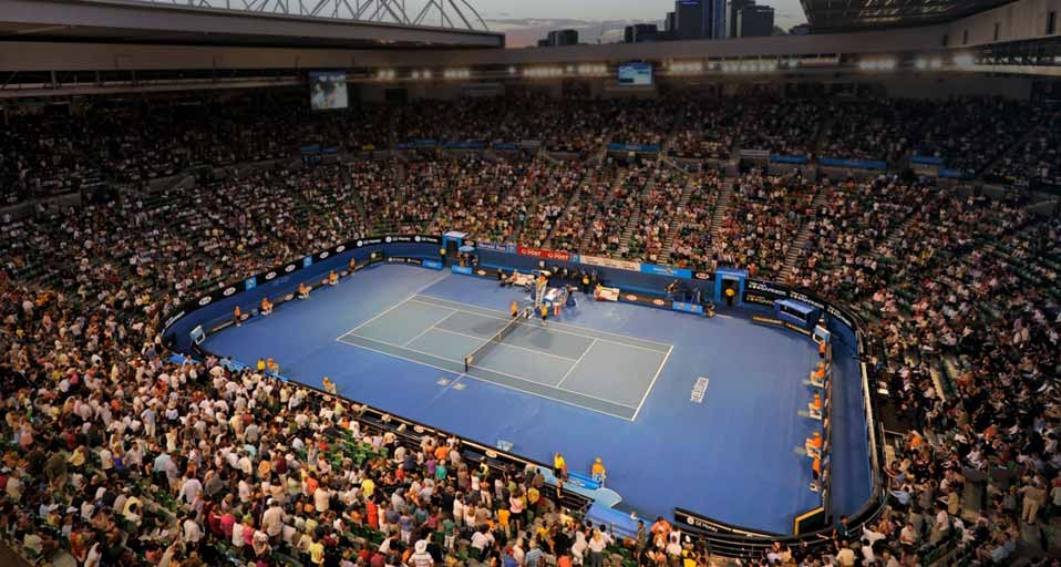 Australian Open tennis tournament at the Rod Laver Arena in Melbourne in 2009 -- Franck Robichon/Corbis &copy; (Bing Australia)