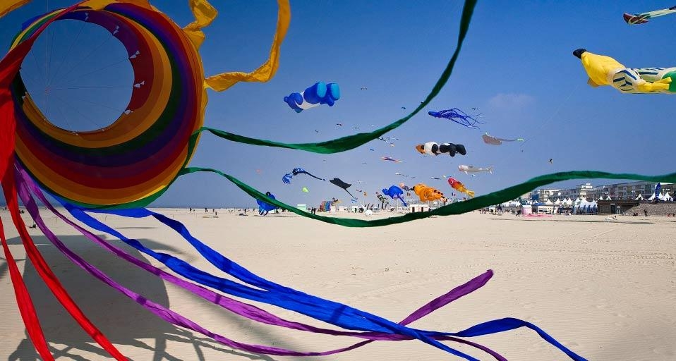 Cerfs-volants pendant les Rencontres internationales de cerf-volant de Berck-sur-Mer, Pas-de-Calais (© Patrick Escudero/Corbis) &copy; (Bing France)