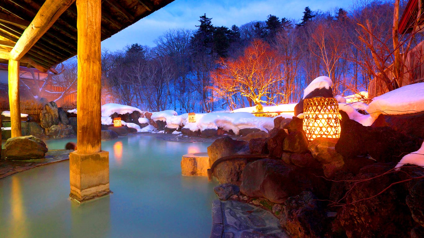｢雪の松川温泉｣岩手, 八幡平市 (© JTB MEDIA CREATION, Inc./Alamy Stock Photo)(Bing Japan)