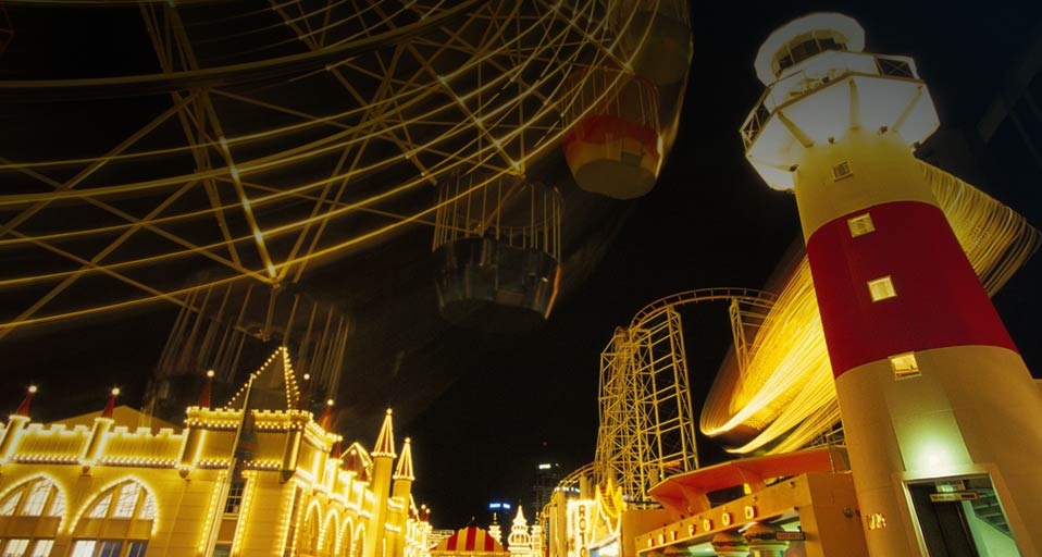 Australia, New South Wales, Sydney, Luna Park, night, low angle view -- Walter Bibikow/Photodisc/Getty Images &copy; (Bing Australia)