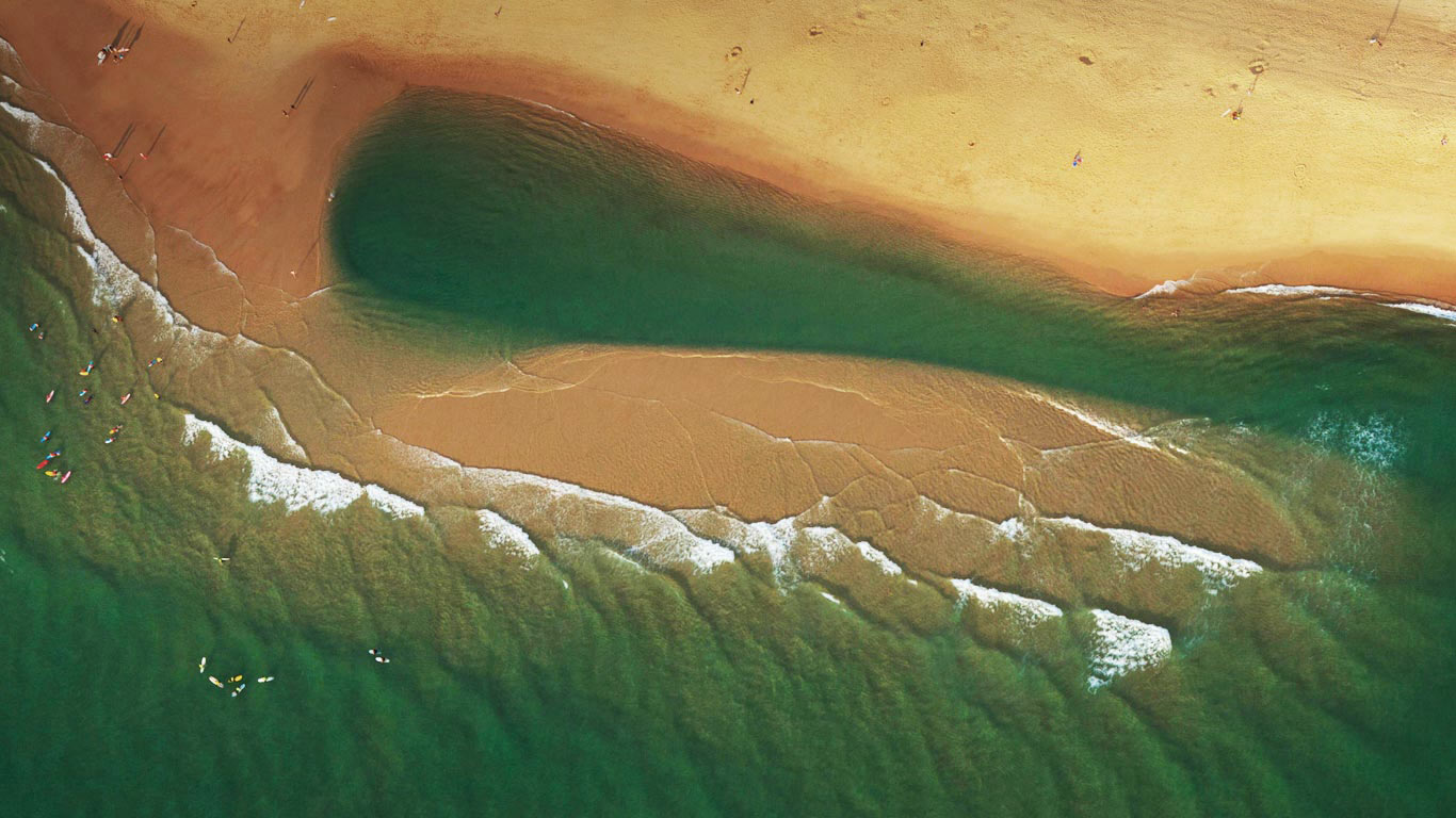 Vue aérienne de la plage d’Hossegor, Landes, Aquitaine (© Colin Matthieu/Hemis/Alamy)(Bing France)