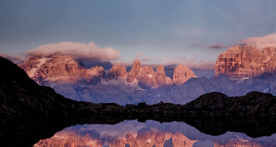 Lago Nero with view of Gruppo di Brenta—a portion of the Alps, located in the Province of Trento, Italy -- SIME / eStock Photo &copy; (Bing Canada)