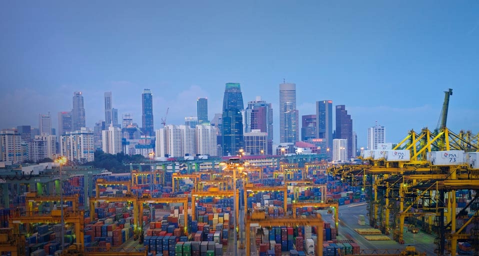 Shipping containers at the Port of Singapore Authority, Singapore --  Justin Guariglia/Corbis &copy; (Bing Canada)